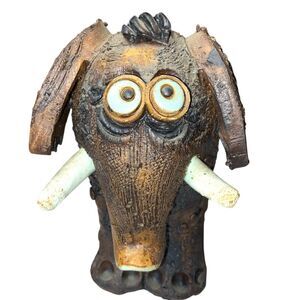Large Vintage Derpy Ceramic Elephant- Signed